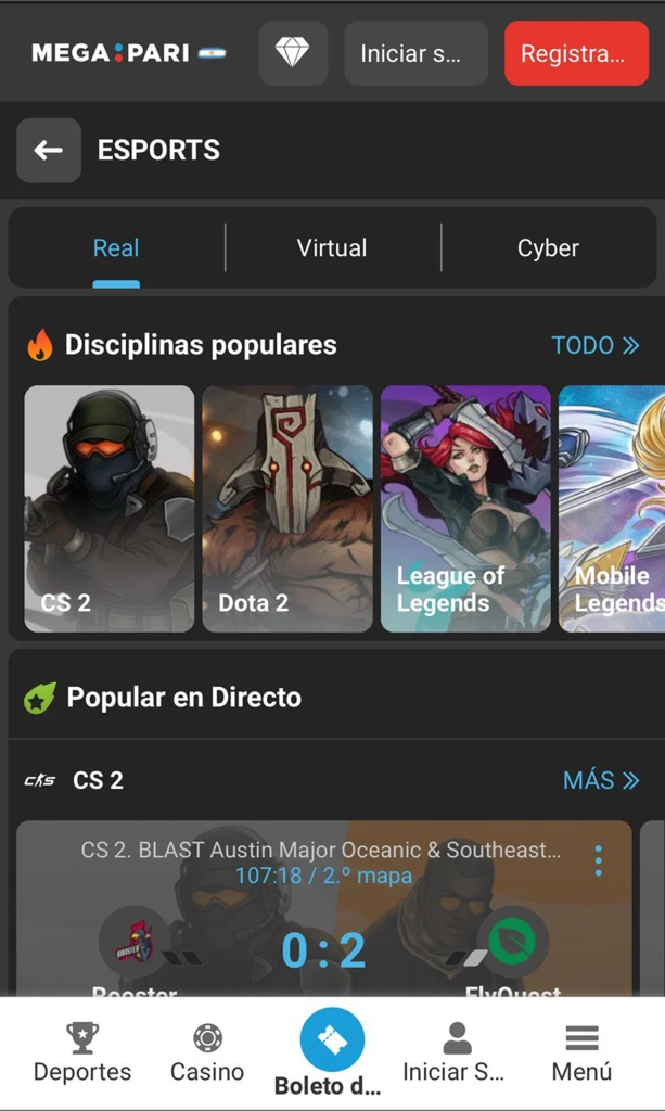 Aplicación Megapari