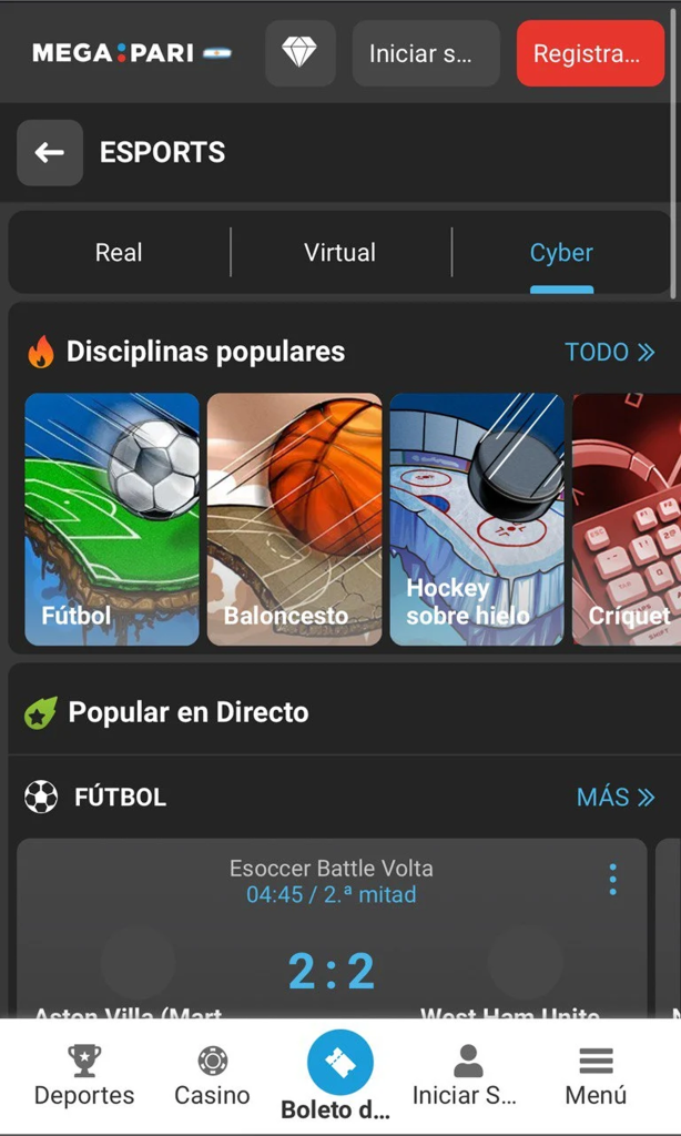 Aplicación Megapari para Android